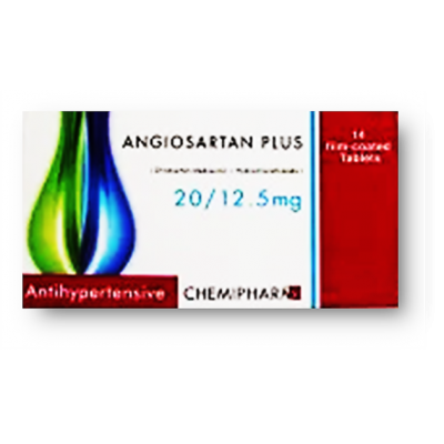 Angiosartan Plus 20 / 12.5 mg ( Olmesartan + Hydrochlorothiazide ) 28 film-coated tablets